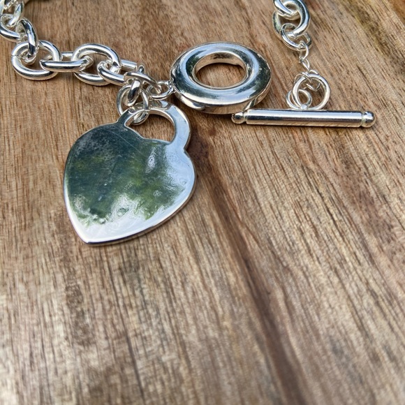 Choker heart necklace, New 925 silver plated necklace choker hart pendant 18” - Picture 7 of 7